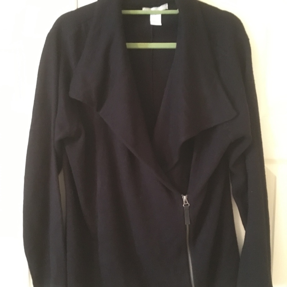Moto sweater jacket with side zipper plus size 1x